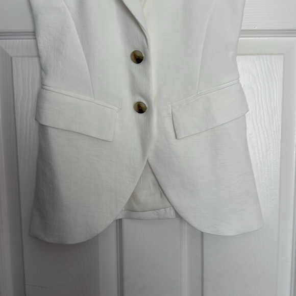 Open Edit White Curator Notched Lapel Vest XXS - Picture 3 of 8